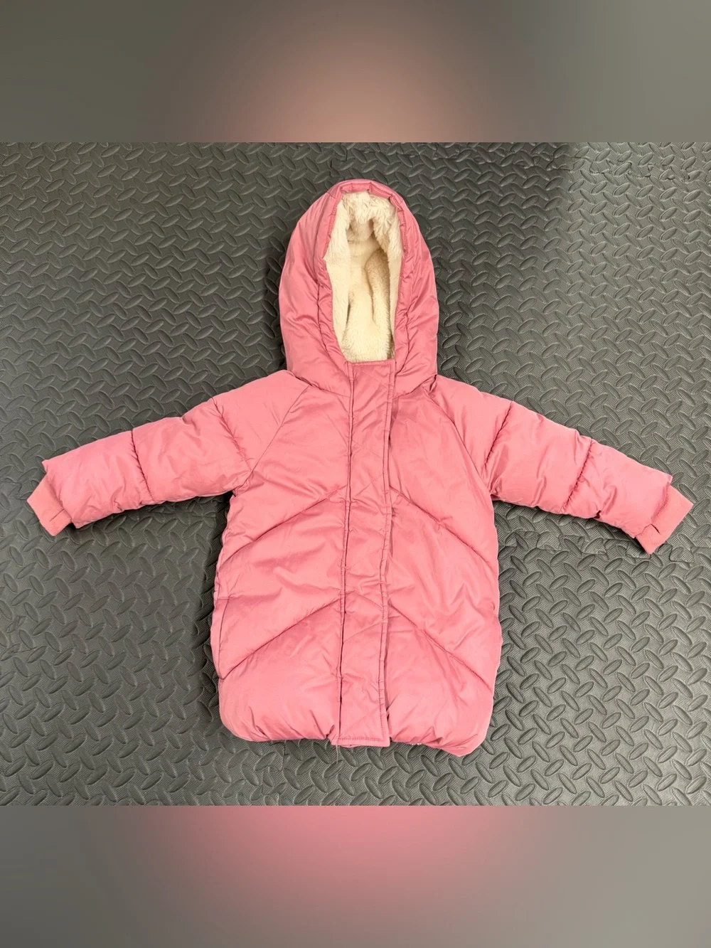 GAP Baby Size 3 Faux-Fur Lined Jacket in Rose Pink
